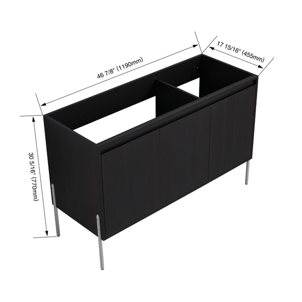 English Elm 48" Freestanding Bathroom Vanity Cabinet with Soft-Close Doors, KD Pack, Ample Storage, No Sink Included W1972P243178