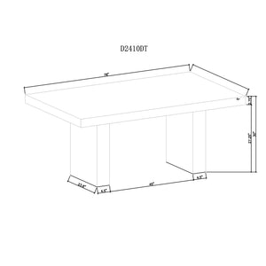 English Elm SUSAN Grey Dining Table with Faux Marble Top, Solid Wood & MDF Pedestal Base, Accented Legs, Modern Elegance B201S00329