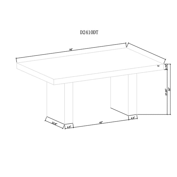 English Elm SUSAN Grey Dining Table with Faux Marble Top, Solid Wood & MDF Pedestal Base, Accented Legs, Modern Elegance B201S00329