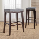 Christopher Knight Home® Set of 2 Rosalie Charcoal Fabric Saddle Stools