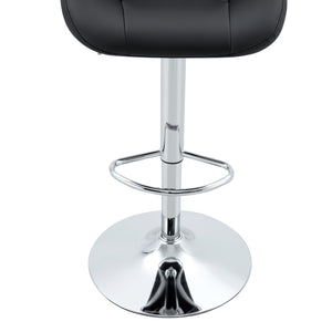 English Elm Set of 2 Adjustable Tufted Pu Barstools with Chrome Base for Kitchen or Pub W3875P382613
