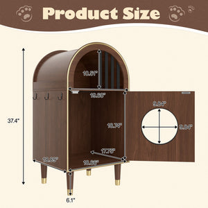 English Elm Cat Litter Box Enclosure Two Level Mdf Condo with Wood Grain Modern Espresso Finish N704P380552P