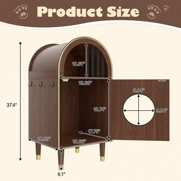 English Elm Cat Litter Box Enclosure Two Level Mdf Condo with Wood Grain Modern Espresso Finish N704P380552P