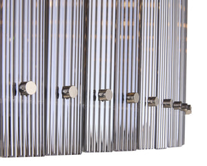 Sunpan Kore Chandelier - Modern Clear Glass Design with Stunning Metal Frame for Radiant Home Decor Large - 60W x 60D x 98.5H