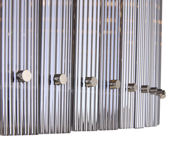 Sunpan Kore Chandelier - Modern Clear Glass Design with Stunning Metal Frame for Radiant Home Decor Large - 60W x 60D x 98.5H