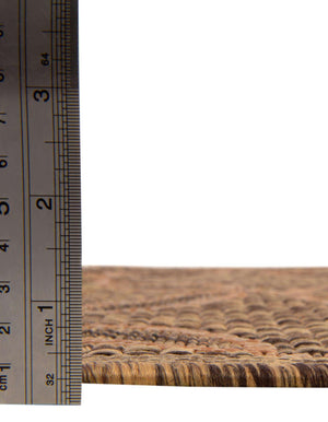 Unique Loom Outdoor Trellis Spiral Machine Made Geometric Rug Light Brown, Brown/Cream/Light Brown/Gold 5' 4" x 6' 1"