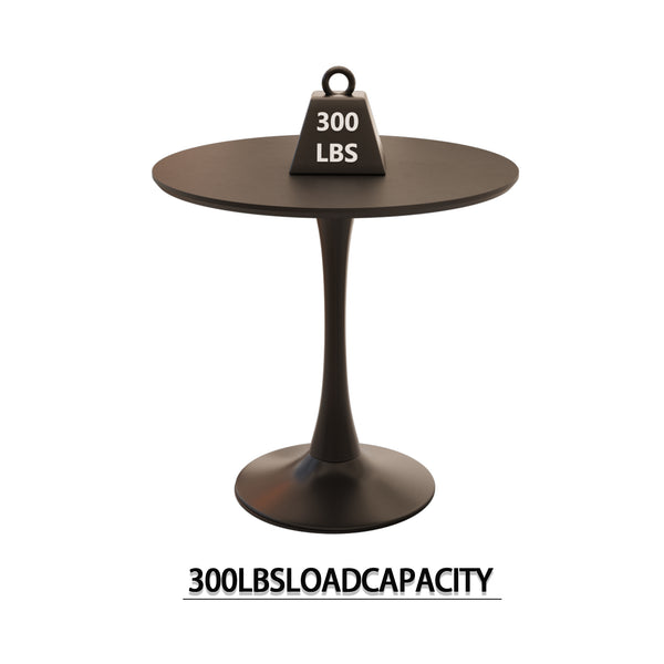 English Elm 31.5" Modern Black Mdf Round Tulip Dining Table Set With 2 Beige Chairs - Perfect For Small Spaces! W2189S00734