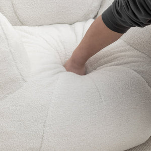 English Elm Bean Bag Chair With Memory Foam - Plush Teddy Upholstery For Cozy Relaxation In Any Space! W2200P247712