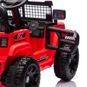 English Elm 24v Kids Ride on Car with Parental Remote Four Wheel Suspension Led Lights Bluetooth Red W1578P235082