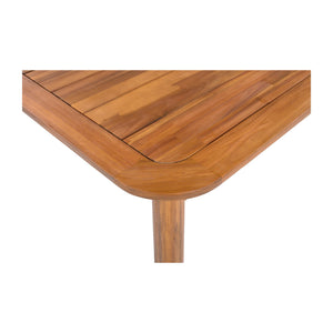 English Elm Modern Solid Acacia Wood Dining Table Seats Six with Cylindrical Legs Indoor Outdoor N776P381093T