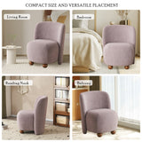 Christopher Knight Home® - Noble House - - Ultra-Soft Modern Low-Back Armless Accent Chair With Skin-Friendly Upholstery And Exquisite Round Pine Wood Feet, For Small Living Spaces, Living Room, Bedroom, Balcony, Office, Reading Nook, Purple