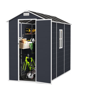 English Elm Campcraft Outdoor Resin Storage Shed with Hd Windows Uv Resistant Polypropylene Build W1598S00027