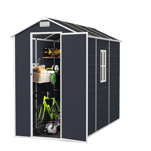 English Elm Campcraft Outdoor Resin Storage Shed with Hd Windows Uv Resistant Polypropylene Build W1598S00027