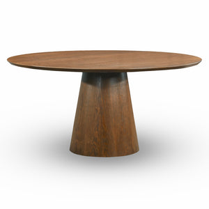 English Elm Ashcroft Furniture - Palamedes Solid Wood Round Dining Table In Elegant Walnut Finish – Modern, Space-Saving Design! B183S00198