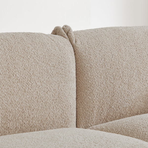 English Elm Oversized Sherpa Loveseat Sofa with Metal Legs and Solid Wood Frame, Plush 3-Seater with Pillows Camel W3817S00001
