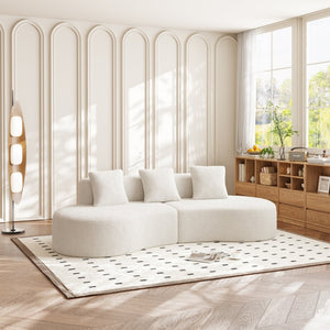 English Elm Modern Curved 5-Seater Sectional Sofa - Stylish Velvet Couch For Comfort & Easy Setup W1765S00121-GIGA