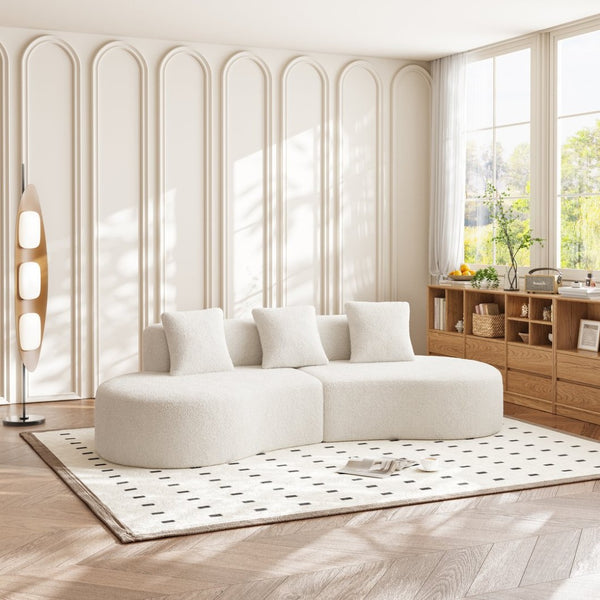 English Elm Modern Curved 5-Seater Sectional Sofa - Stylish Velvet Couch For Comfort & Easy Setup W1765S00121-GIGA