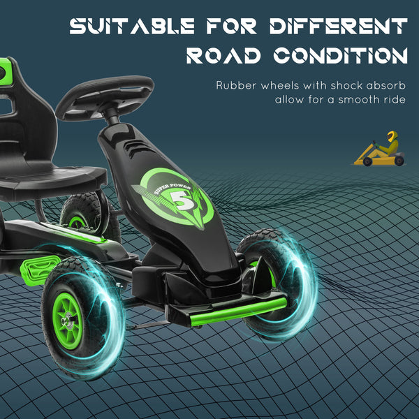 English Elm Aosom Youth Scooter Steel Frame Dual Caliper Brakes Inflatable Tire Kids Ride W2225P217461