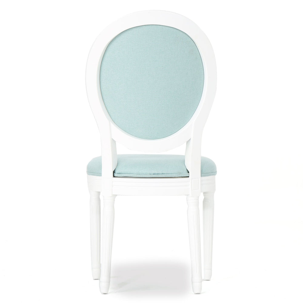 English Elm Christopher Knight Home® - Kd Dining Chair Set Of 2 - Elegant French Country Upholstered Chairs With Fluted Legs & Aqua Fabric 60352.00LBL