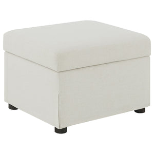 English Elm Merced Beige Upholstered Ottoman with Hydraulic Lift Top and Hidden Storage — Stylish Space Saver B062P375570