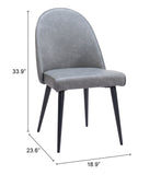 Silloth Armless Dining Chair - Set of 2 Gray 110118 Zuo Modern