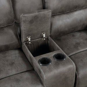 English Elm Plush Power Reclining Sofa Set 3 Piece Microfiber Living Room Usb Charging Suite Gray B011S01288