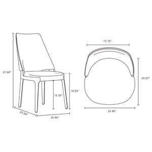English Elm Kara Wood Upholstered Dining Chairs Set Of 2 - Light Gray Comfort & Style For Modern Dining Spaces B365P397802
