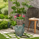 Christopher Knight Home® - Noble House - Pratchett Owl Garden Stool, Lightweight Concrete, Gold Patina Finish