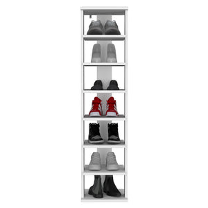 English Elm Odesto 48.7" Tall 8-Tier Vertical Shoe Rack — Narrow White Space-Saving Tower for Entryway & Closet Storage B070P238864