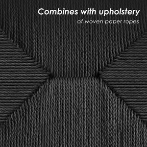 English Elm Weave Dining Chairs Set Of 2 - Elegant Mid-Century Modern Oak Frame With Handwoven Twine Seats T3623P371948-GIGA