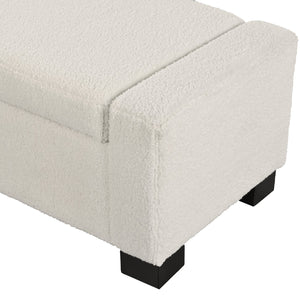 English Elm 50" Upholstered Storage Bench Textured Fabric Hinged Lid Birch Legs Bedroom Entryway N767P397108B