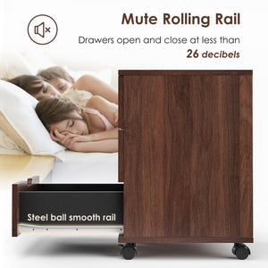 English Elm 3-drawer Rolling Wood File Cabinet with Locking Casters for Home Office Under Desk Brown T3623P434241