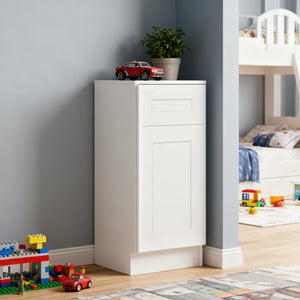 English Elm 15" White Shaker Base Cabinet Soft Close Solid Wood Kitchen Bathroom Storage T2950P361477