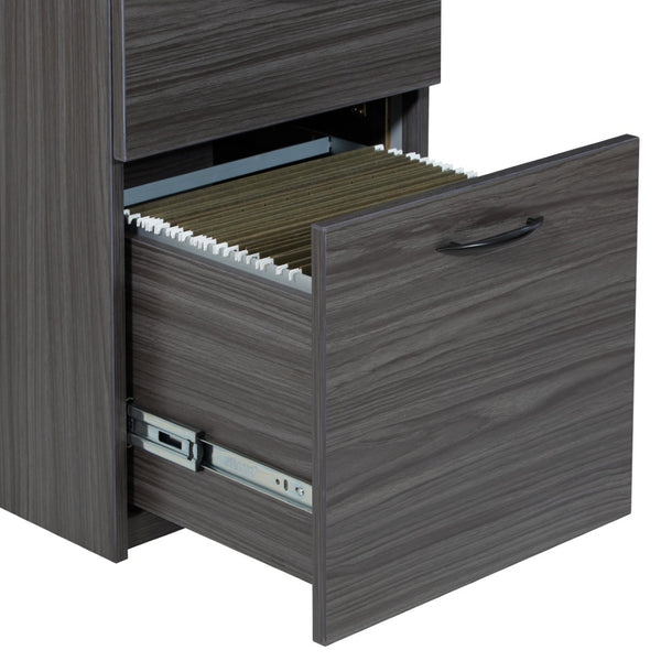 OSP Home Furnishings Napa Under Desk Pedestal with Box File Drawers for Office Organization 36"D NAP-265-SGW