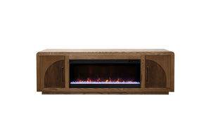 English Elm Eclipse 82-Inch Fireplace Tv Stand For Tvs Up To 90" - Vintage Bourbon & Walnut Finish, Storage & Heat B108P345183