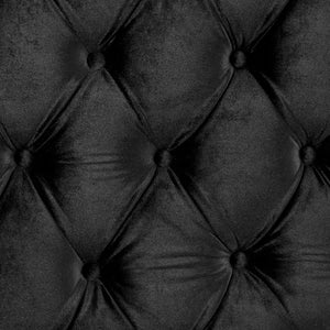 English Elm Contemporary Gray Flannelette King Bed Tufted Tall Headboard Glam Platform Frame Black B2741S00814