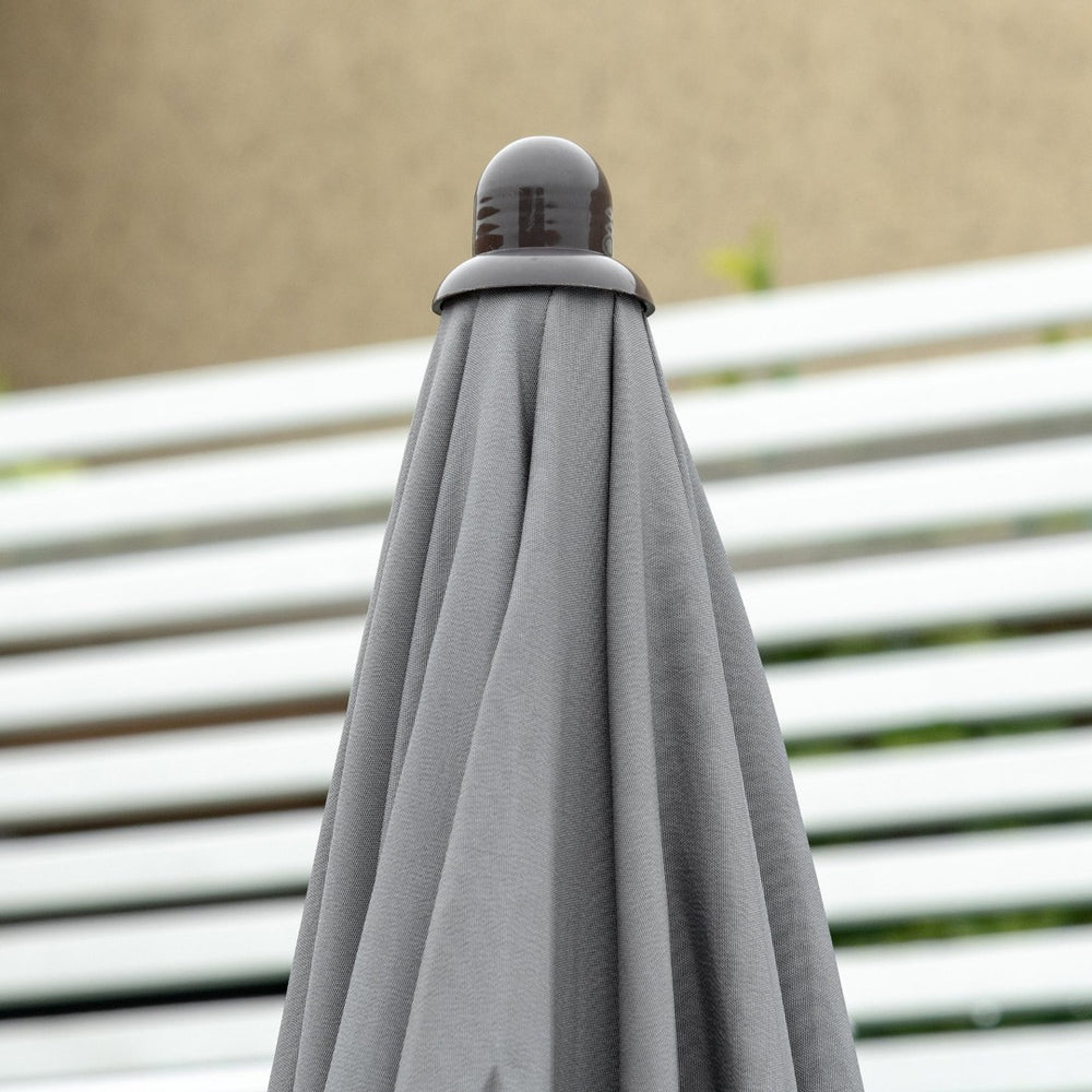 English Elm Outsunny 6-Piece Patio Dining Set With Umbrella – Stylish Outdoor Dining For 4, Gray Folding Chairs W2225P174318-GIGA