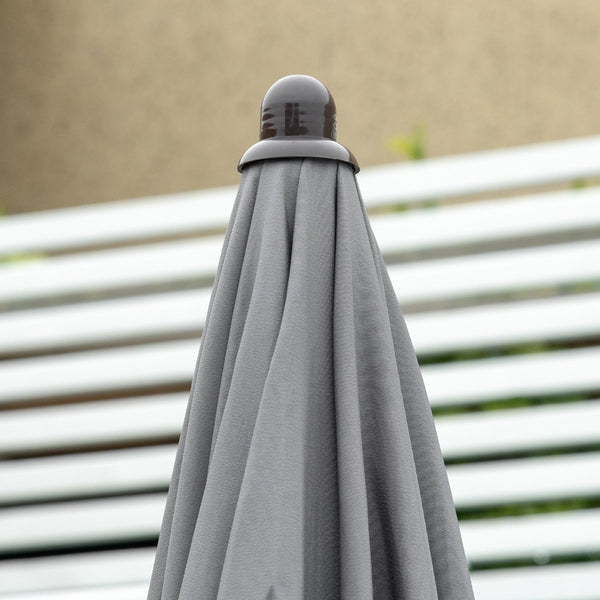 English Elm Outsunny 6-Piece Patio Dining Set With Umbrella – Stylish Outdoor Dining For 4, Gray Folding Chairs W2225P174318-GIGA