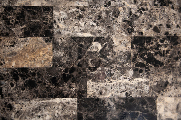 English Elm Modern Cherry and Black 5pc Dining Set with Faux Marble Top, Faux Leather Cushioned Chairs, 48" B011P373215