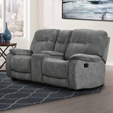 Parker House Parker Living Cooper - Shadow Grey Reclining Console Loveseat Shadow Grey 100% Polyester (S) MCOO#822C-SGR