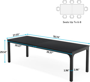 English Elm Dual Workstation Computer Desk with Iron Pipe Legs for Two Person Home Office Black T3971P460760