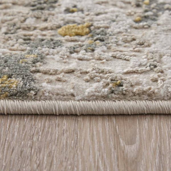 Feizy Rugs Waldor Modern Abstract High-low Pile Area Rug - Elegant Comfort In Gold, Ivory, And Gray Hues Ivory,Gold,Gray Polypropylene,Polyester 7353970fgldbirh13