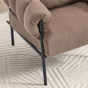 English Elm TS Modern decorative chair with plush teddy fleece upholstery and gold metal legs for luxe comfort and style Light Coffee W2311P308064