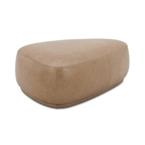 English Elm Jennifer Taylor Home - Pebble Rounded Triangle Cocktail Ottoman with 11-Layer Plywood Frame and Plush Tweed Upholstery Tan+Brown B2719P238434