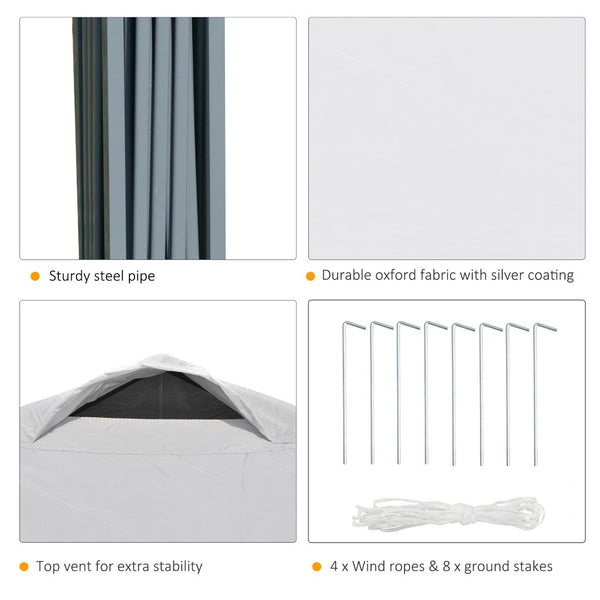 English Elm Outsunny 10' X 10' Instant Pop-Up Canopy Tent With Adjustable Height, Carry Bag & Ventilated Roof W2225P200700-GIGA