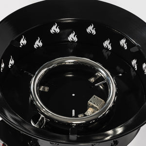 English Elm 19" Portable Propane Fire Pit 50000 BTU Stainless Burner Lava Rocks Electronic Ignition Black W853P202205