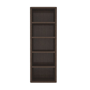 English Elm Rivington 28" Open Bookcase Dark Walnut — 5-Tier Adjustable Shelves, Modern Wood Grain Storage B365P398312