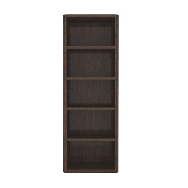 English Elm Rivington 28" Open Bookcase Dark Walnut — 5-Tier Adjustable Shelves, Modern Wood Grain Storage B365P398312