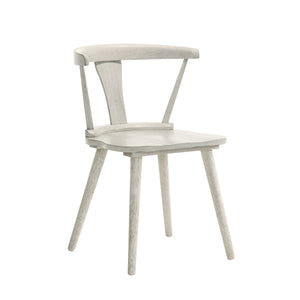 English Elm 2-Piece Rustic Dining Side Chair Set - Solid Wood, Weathered Finish, Easy Assembly, Farmhouse Charm W2537P214545