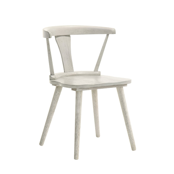 English Elm 2-piece Solid Wood Farmhouse Dining Chair Set with Weathered Rustic Finish W2537P214545